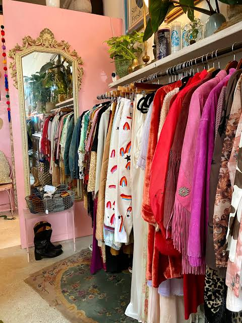 Thrifted clothing in the Shillong boutique showcases eco-friendly style and sustainable fashion for students.